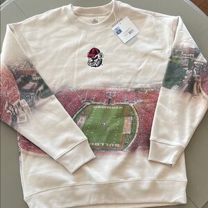 UGA Georgia Bulldogs crewneck pullover sweatshirt NWT women’s medium Oversized.